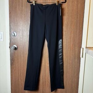Equestrian Beckette Black Pants with Faux Leather Side Panels